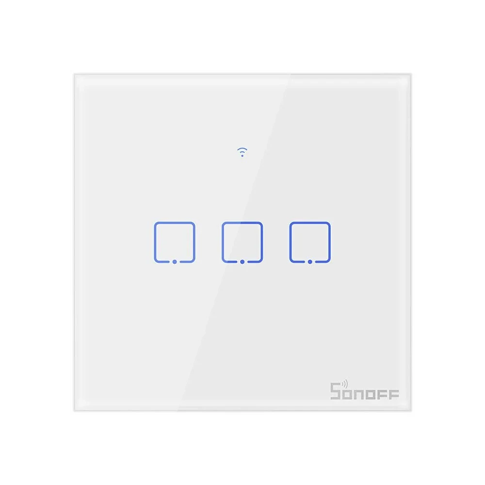Sonoff WiFi Smart Wall Touch Switch T3 UK 3 Gang Compatible With Alexa, Google Assistant