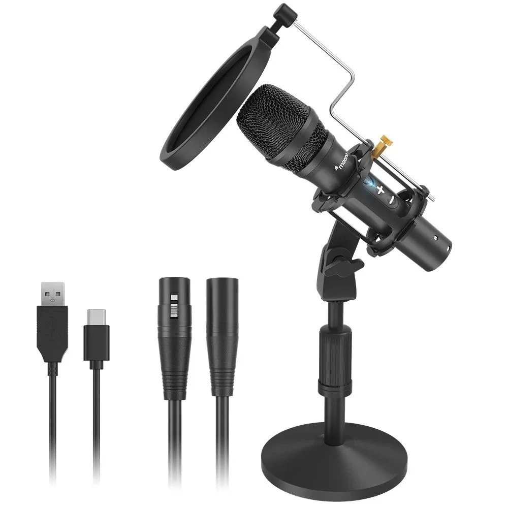 MAONO HD300T/ HD300 Series USB/XLR Cardioid Dynamic Microphone- Ideal For Home Studio, Vocal, Podcast, Singing- Mute Function, Volume Adjustment Function XLR Microphone & USB Microphone