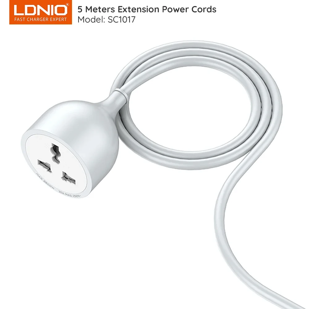 Ldnio SC1017 Universal Power Strip With Extension Power Cord 5m