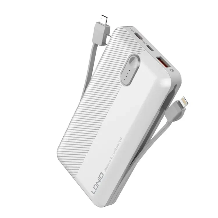 LDNIO PL2014 20000mAh Fast Charging Power Bank With Built-In Cable