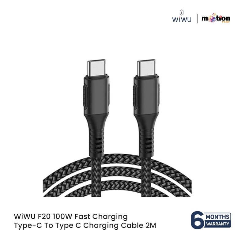 WiWU F20 100W Fast Charging Type-C To Type-C Charging Cable