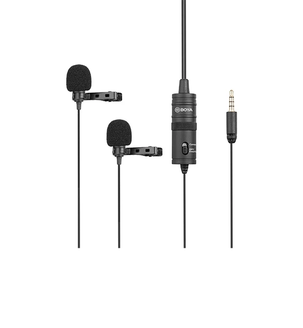 Boya Dual Clip Interview Microphone (BOYA M1DM) Best For 2 Person Recording Or Live Videos