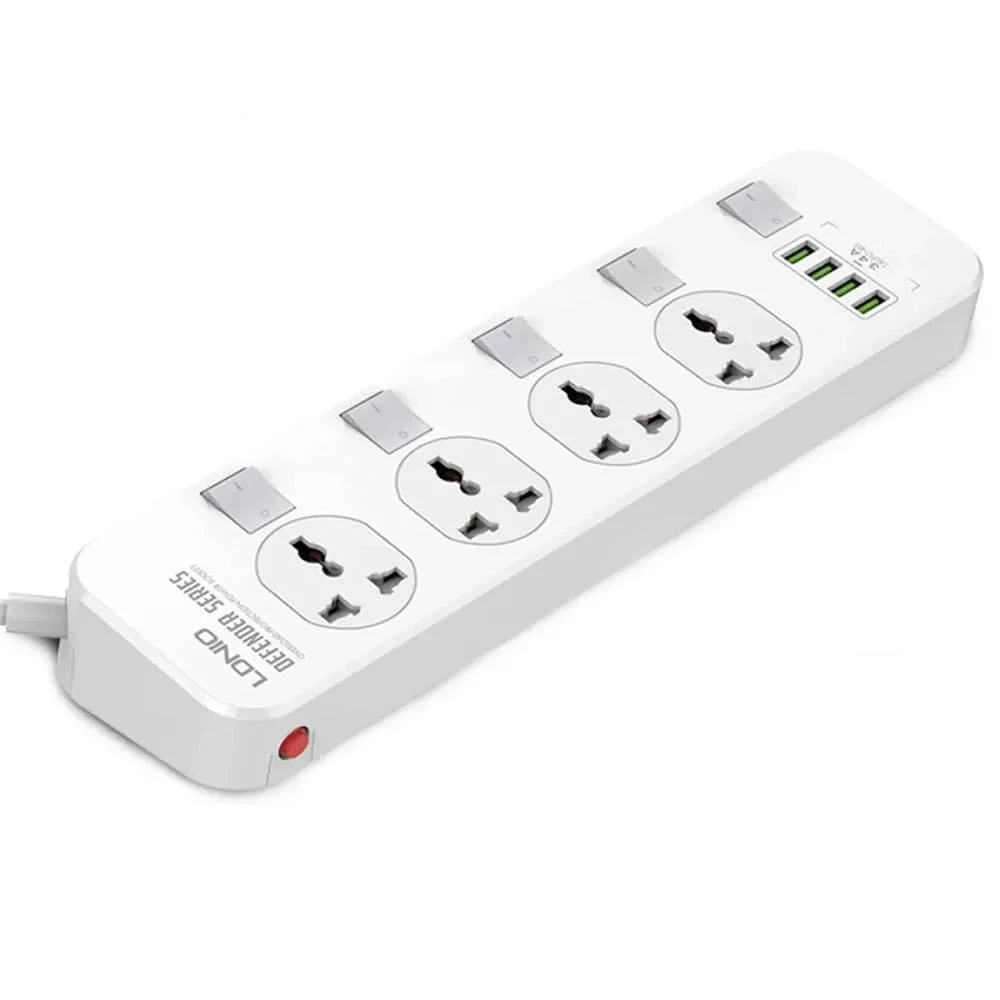 Ldnio SC4408 Defender Series 4 Power Socket 4 USB 3.4A 2500W Power Strip