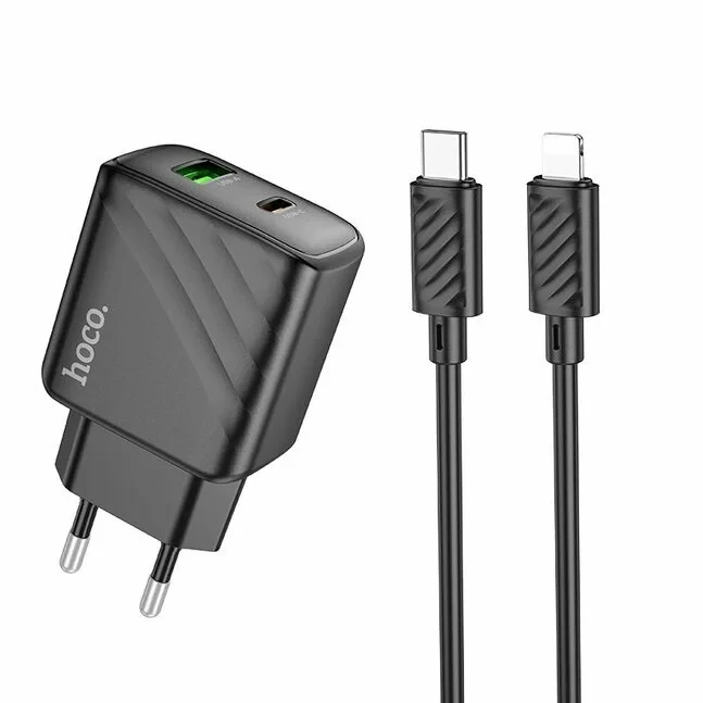 Hoco CS23A Sunlight (Type-C to iP) Dual-Port PD30W+QC3.0 Charger (EU)