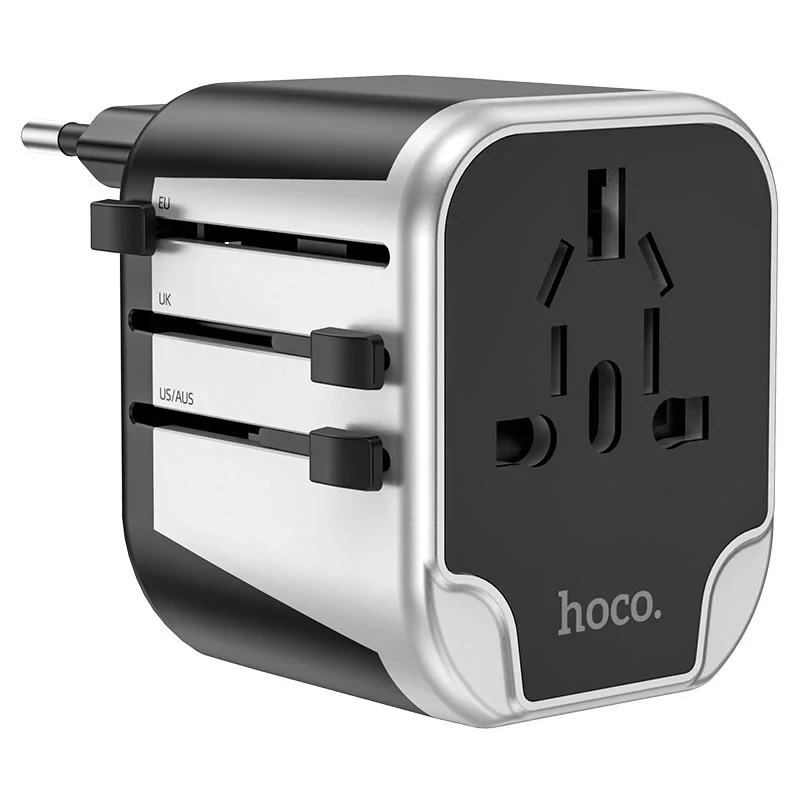 Hoco AC5 2USB + 1 Socket Travel Charger Universal Conversion Charger