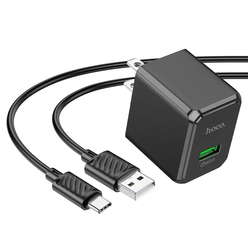 Hoco CS12 18W Fast Charger with Type-C & Micro USB Cable