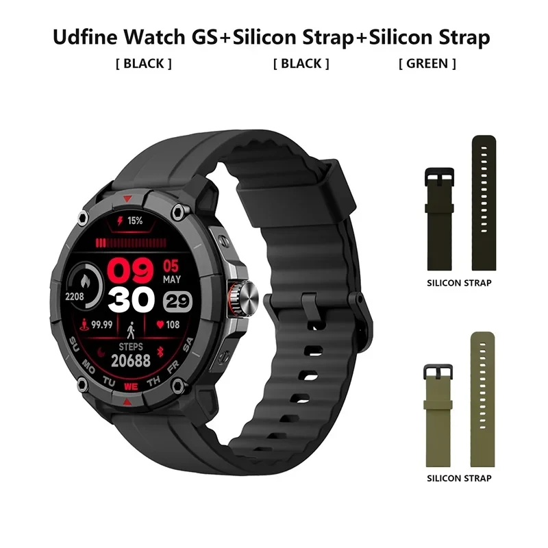 Udfine Watch GS Bluetooth Calling Alexa With GPS Smartwatch Double Straps